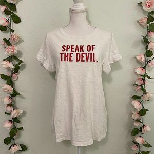 NWOT Kate Spade Speak of the Devil Top with Red Glitter and Tail